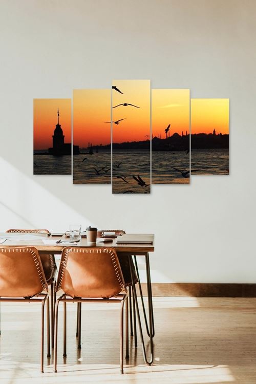 Kız Kulesi 5 Parçalı Mdf Tablo 60 x 100