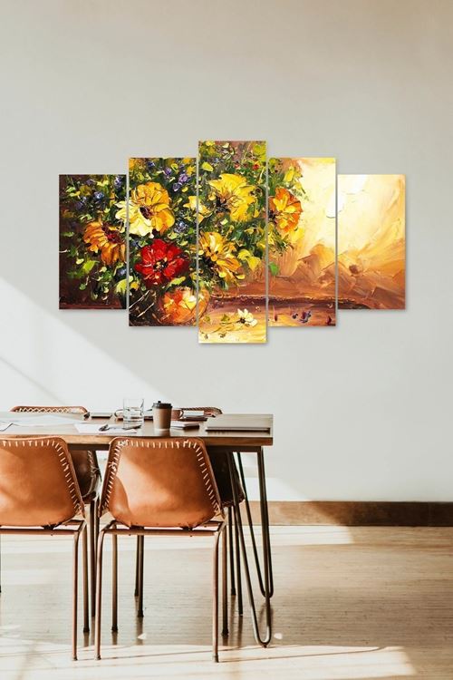 Çiçekler 5 Parçalı Mdf Tablo 60 x 100