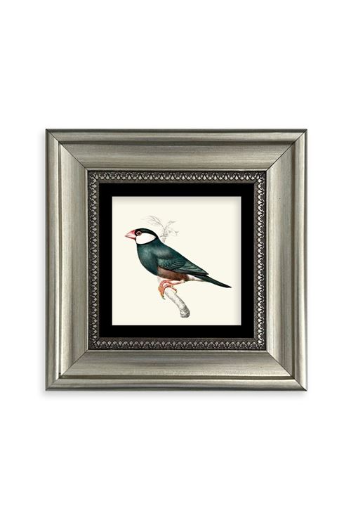 Yeşil Kuş Çerçeveli Taş Tablo 20 cm