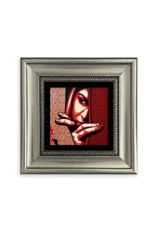 Kadın Çerçeveli Taş Tablo 20 cm