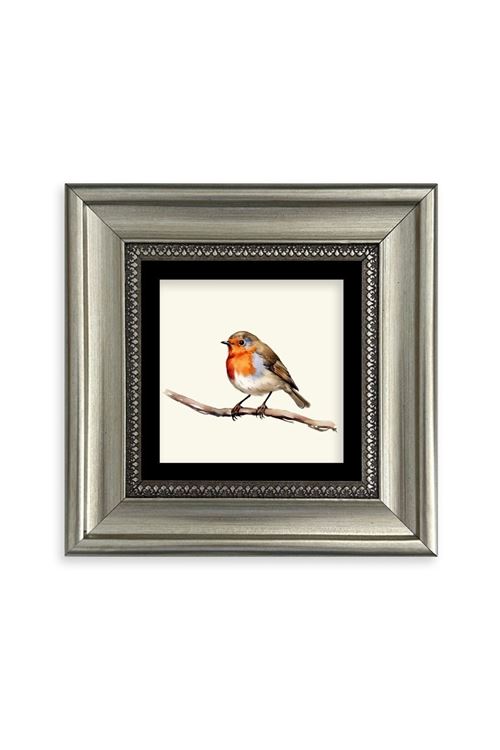 Tombul Kuş Çerçeveli Taş Tablo 20 cm