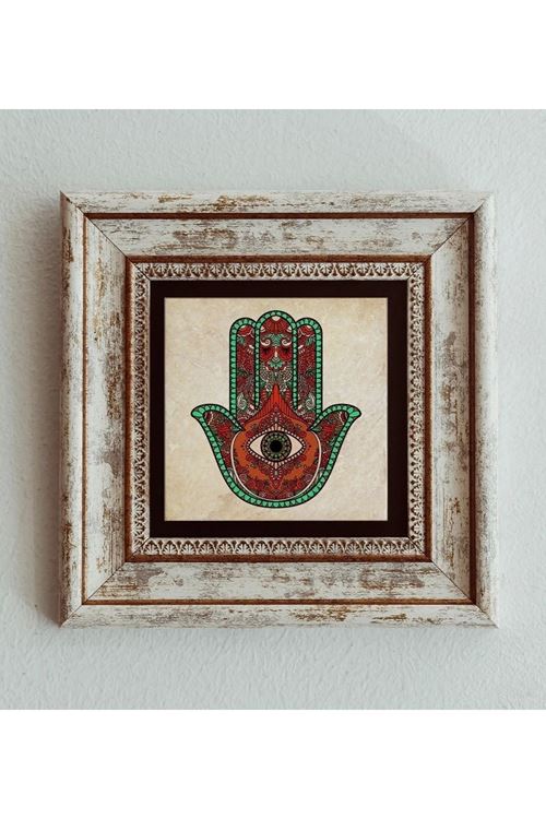 Fatma Ana Eli Çerçeveli Taş Tablo , Çerçeveli Taş Duvar Dekoru 20 cm