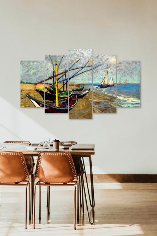 Deniz ve Kayıklar 5 Parçalı Mdf Tablo 60 x 100