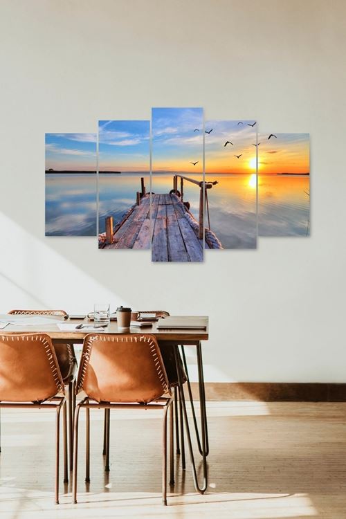 Deniz Manzarası 5 Parçalı Mdf Tablo 60 x 100