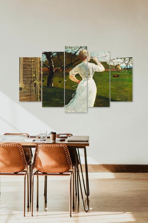Kadın Manzarası 5 Parçalı Mdf Tablo 60 x 100