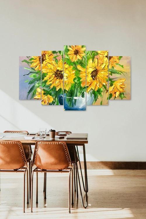 Papatyalar 5 Parçalı Mdf Tablo 60 x 100