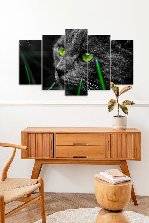 Kedi 5 Parçalı Mdf Tablo 60 x 100