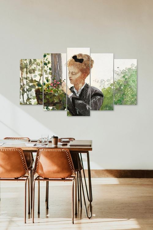 Kadın Manzarası 5 Parçalı Mdf Tablo 60 x 100