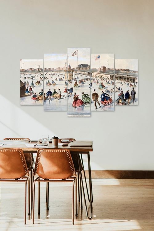 İnsan Manzarası 5 Parçalı Mdf Tablo 60 x 100