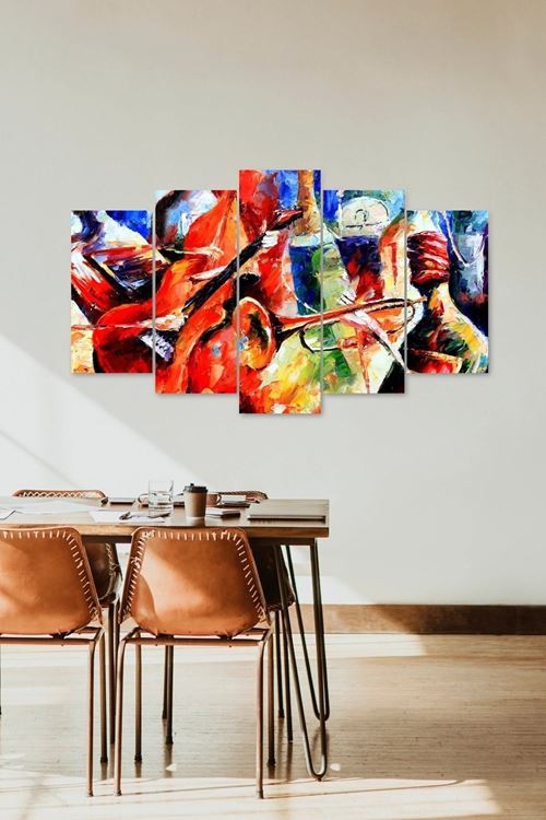 Düşündüren Sevinç ve Hüzün 5 Parçalı Mdf Tablo 60 x 100