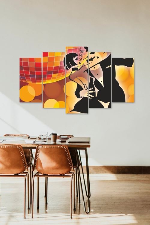 Erkek ve Kadın Dans 5 Parçalı Mdf Tablo 60 x 100