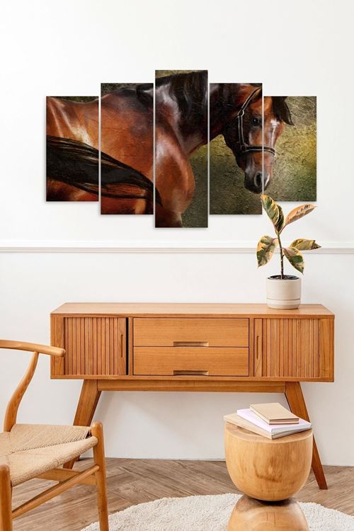 At Manzara 5 Parçalı Mdf Tablo 60 x 100