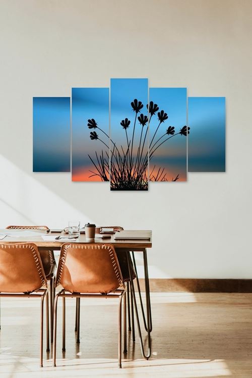 Çiçekler Manzara 5 Parçalı Mdf Tablo 60 x 100