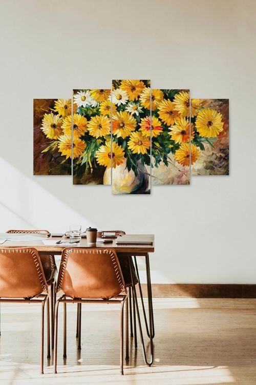 Çiçekler 5 Parçalı Mdf Tablo 60 x 100