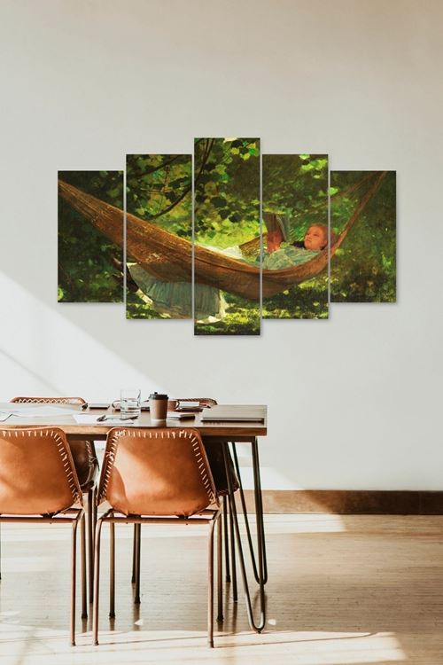 Kadın Manzarası 5 Parçalı Mdf Tablo 60 x 100