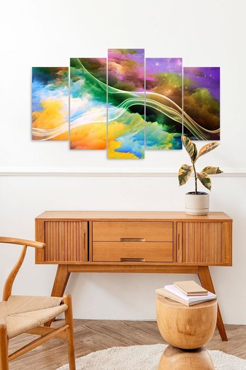 Manzara Doğa Retro 5 Parçalı Mdf Tablo 60 x 100