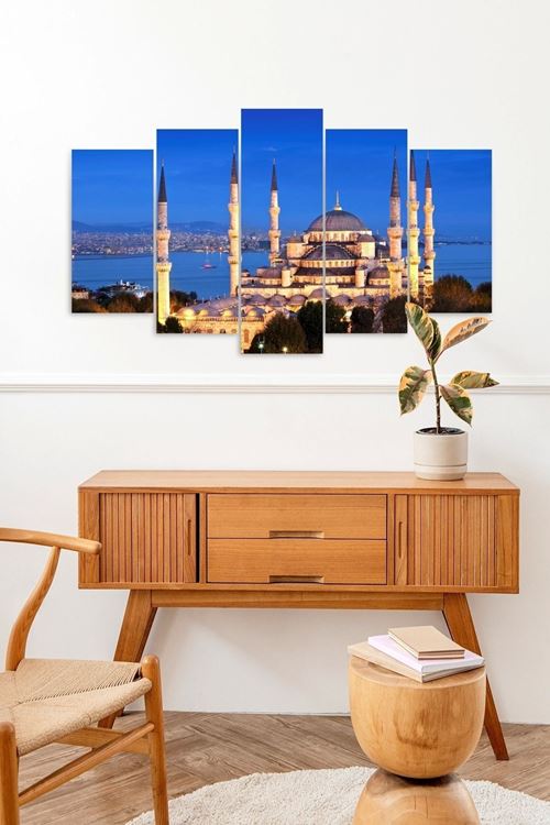 Camii Manzara 5 Parçalı Mdf Tablo 60 x 100