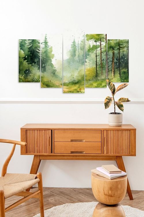 Manzara Doğa 5 Parçalı Mdf Tablo 60 x 100