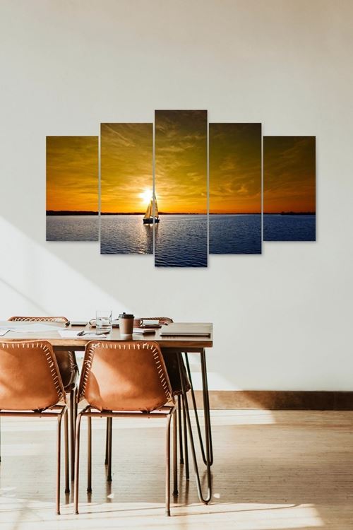 Deniz Manzarası 5 Parçalı Mdf Tablo 60 x 100