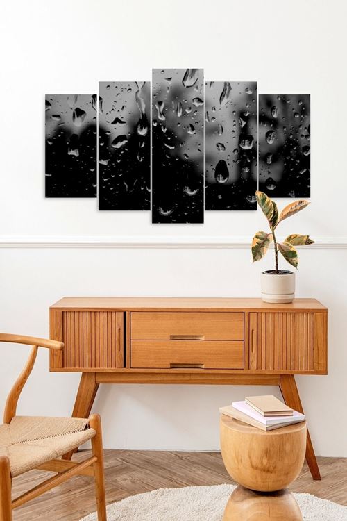 Yağmur Damlaları 5 Parçalı Mdf Tablo 60 x 100