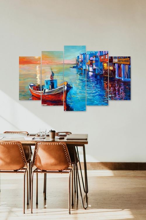 Deniz Manzarası 5 Parçalı Mdf Tablo 60 x 100