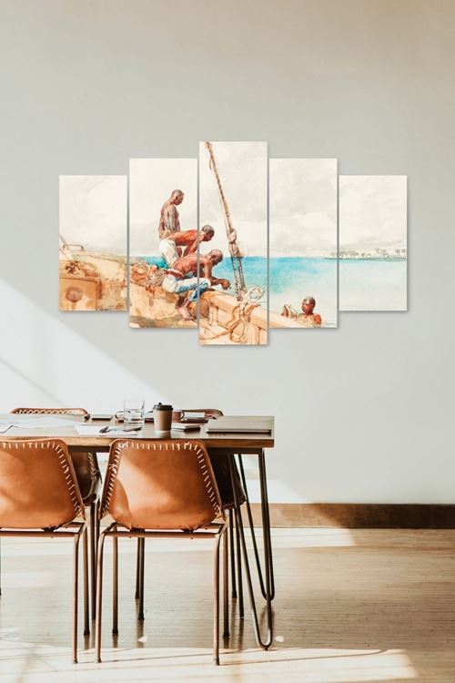 İnsan Manzarası 5 Parçalı Mdf Tablo 60 x 100