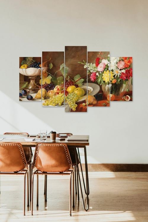 Çiçekler 5 Parçalı Mdf Tablo 60 x 100