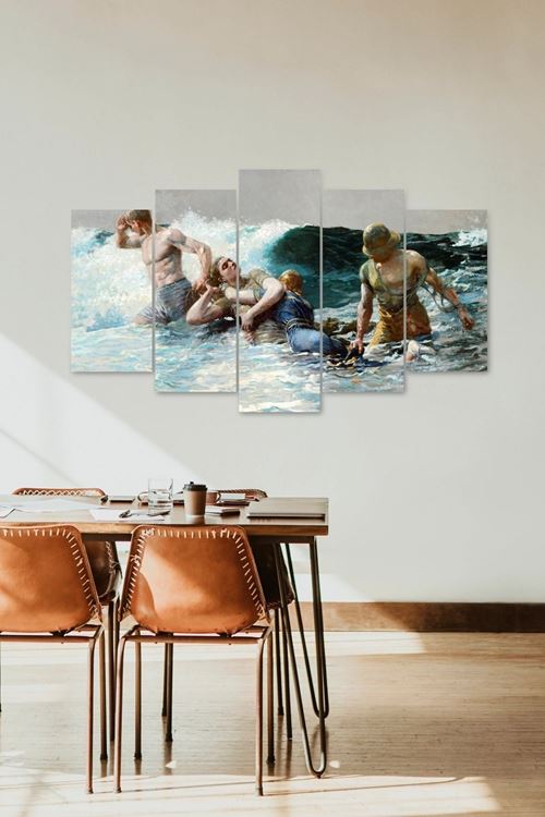 Deniz Manzarası 5 Parçalı Mdf Tablo 60 x 100