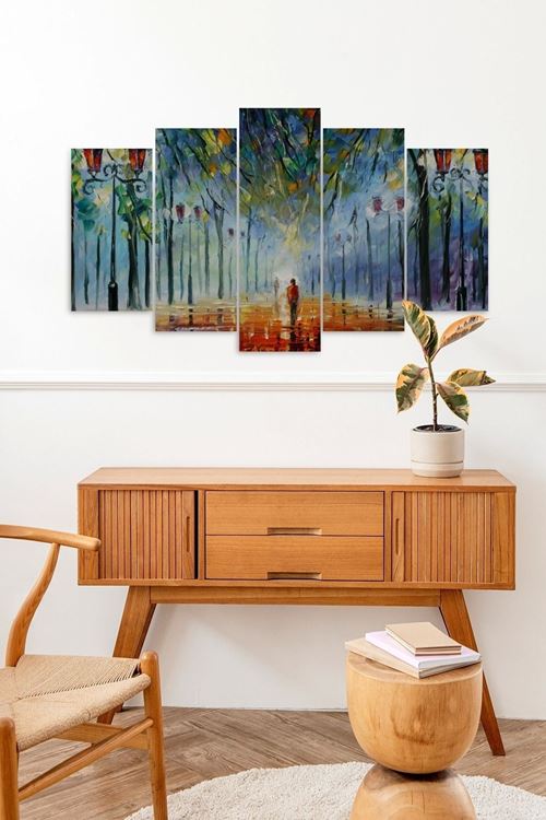 Bağ Bozumu Hüzün Sonbahar 5 Parçalı Mdf Tablo 60 x 100
