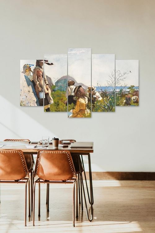 İnsan Manzarası 5 Parçalı Mdf Tablo 60 x 100