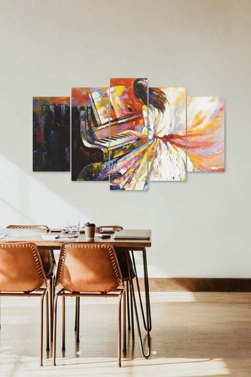 Kadın Piyano 5 Parçalı Mdf Tablo 60 x 100
