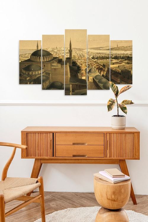 Camii Manzarası 5 Parçalı Mdf Tablo 60 x 100