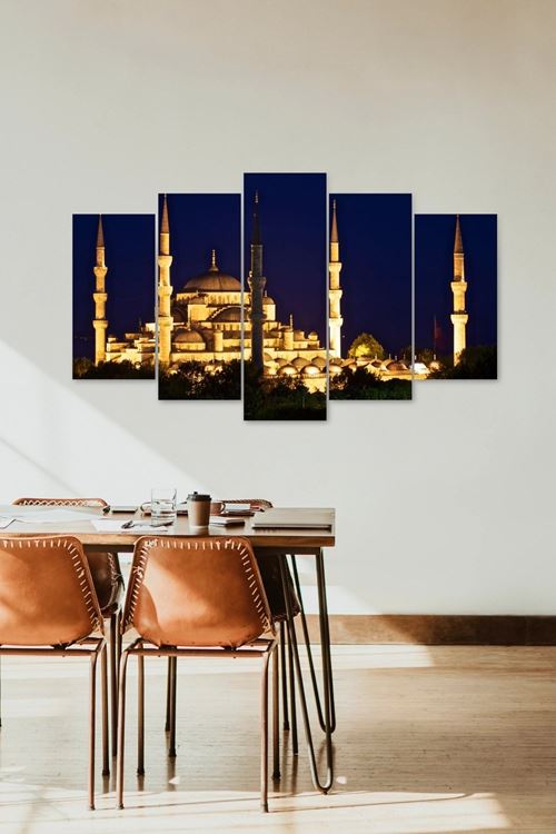 Camii Manzara 5 Parçalı Mdf Tablo 60 x 100