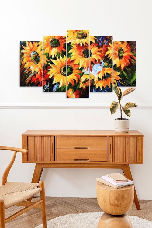 Papatyalar 5 Parçalı Mdf Tablo 60 x 100