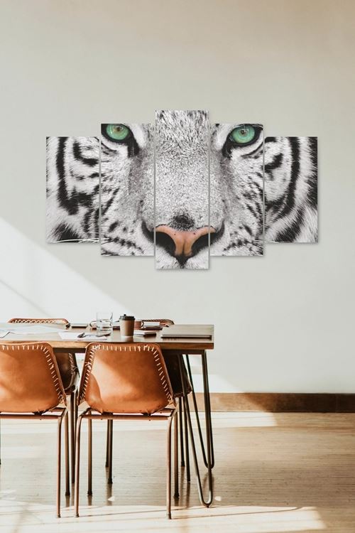 Kaplan Bakışı Manzara 5 Parçalı Mdf Tablo 60 x 100