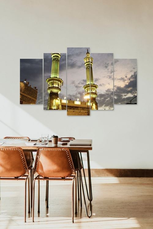 Camii Manzarası 5 Parçalı Mdf Tablo 60 x 100