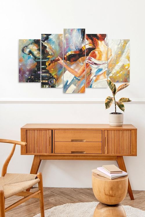 Kadın Keman 5 Parçalı Mdf Tablo 60 x 100