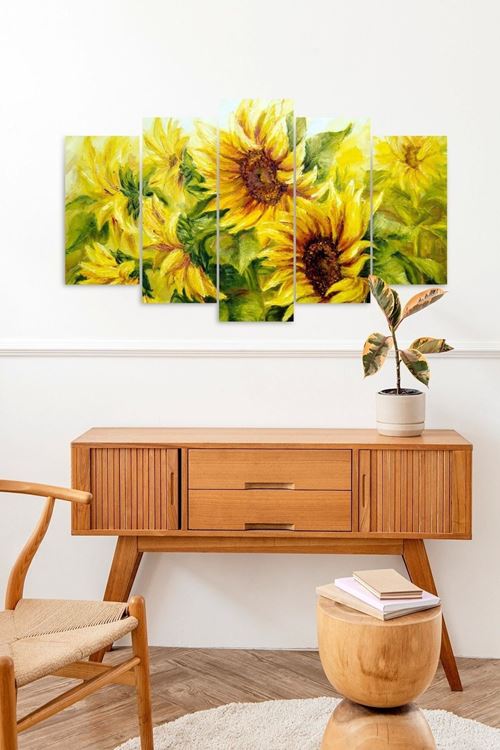 Çiçekler 5 Parçalı Mdf Tablo 60 x 100
