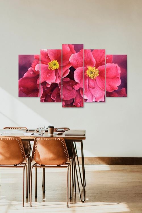 Çiçekler 5 Parçalı Mdf Tablo 60 x 100