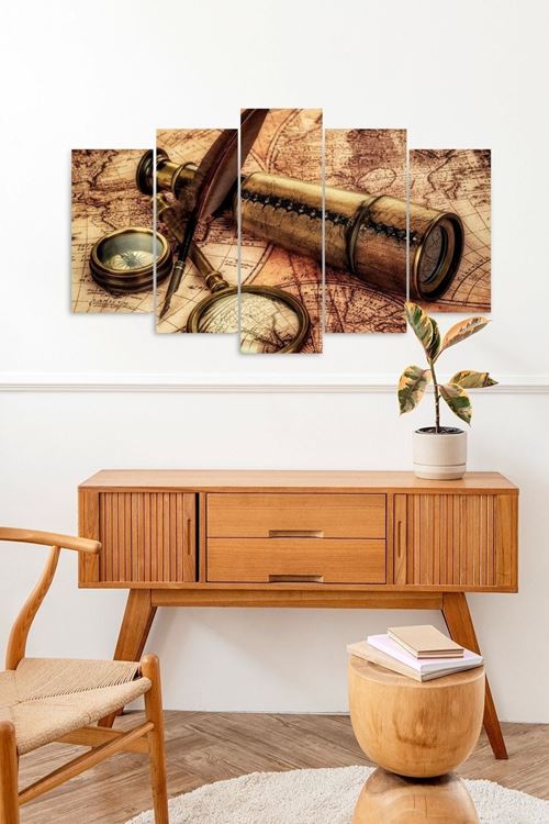 Pusula Harita 5 Parçalı Mdf Tablo 60 x 100