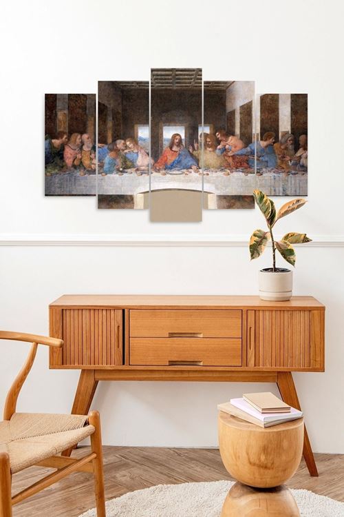 Yunan Bilgelik Manzarası 5 Parçalı Mdf Tablo 60 x 100