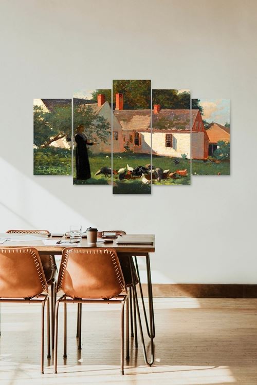 Kadın Manzarası 5 Parçalı Mdf Tablo 60 x 100