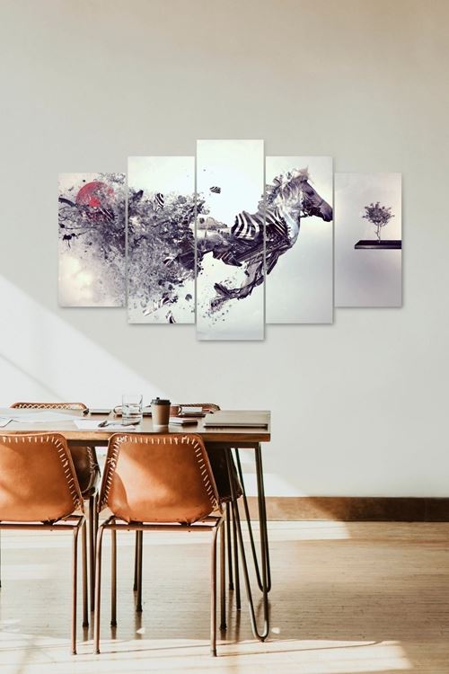 At ve Hüzün 5 Parçalı Mdf Tablo 60 x 100