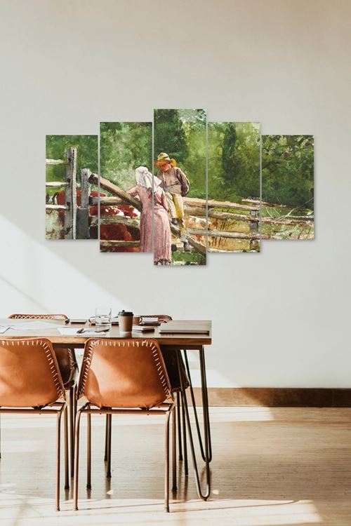 İnsan Manzarası 5 Parçalı Mdf Tablo 60 x 100