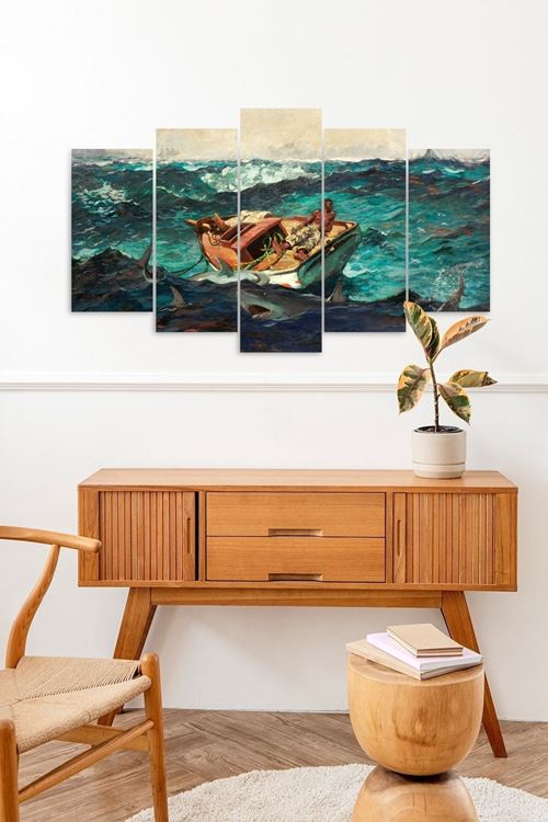Deniz Manzarası 5 Parçalı Mdf Tablo 60 x 100