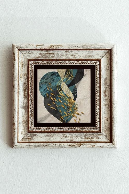 Desenli Çerçeveli Taş Tablo , Çerçeveli Taş Duvar Dekoru-enkcrcvtbl-00175 20 cm