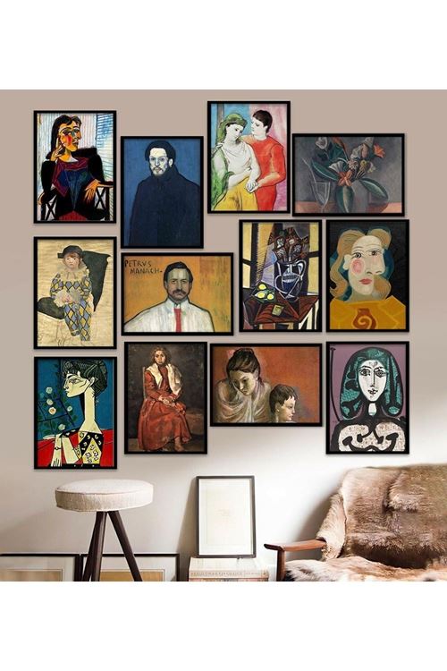 12 Parça Çerçeve Görünümlü Mdf Tablo Seti 15 x 20