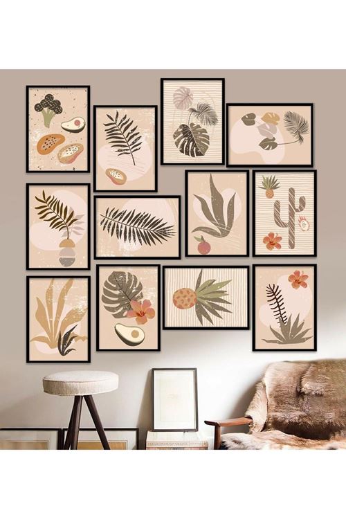 12 Parça Çerçeve Görünümlü Mdf Tablo Seti 15 x 20