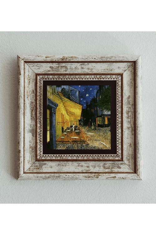 Cafe Terace Çerçeveli Taş Tablo , Çerçeveli Taş Duvar Dekoru 20 cm