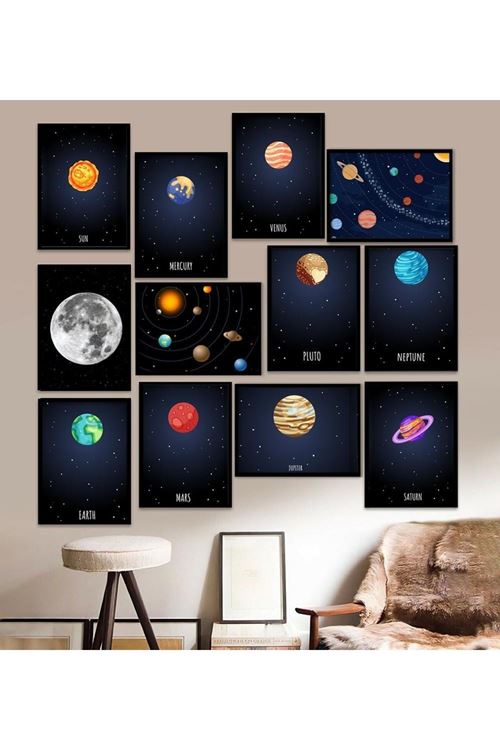 12 Parça Çerçeve Görünümlü Mdf Tablo Seti 15 x 20